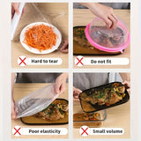 100pcs Cubiertas de Plástico Desechables Extra Grandes - Grado Alimenticio, Adecuadas para Tazones y Platos, Perfectas para Restaurantes, Barbacoas y Uso Doméstico, Tiendas de Barbacoa, Cobertura Universal para Tazones y Platos