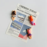 6 Piezas de Imanes Grandes para Nevera con Diseño de Mujer Nadando, Decoración Magnética para Lavavajillas, Adhesivos Lindos de Playa y Verano, Accesorios para Cocina y Pizarra Blanca, Decoración del Hogar, Pegatinas Yongcheng