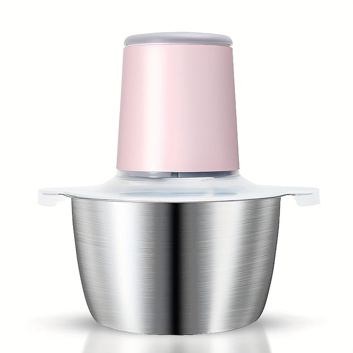 Molino eléctrico de carne de 2 litros y procesador de alimentos - Licuadora de acero inoxidable de 67,63 onzas para carnes, frutas, verduras y nueces - Recargable por USB, capacidad de 8 tazas, 1500 RPM, ideal para cocinas domésticas o comerciales, picad