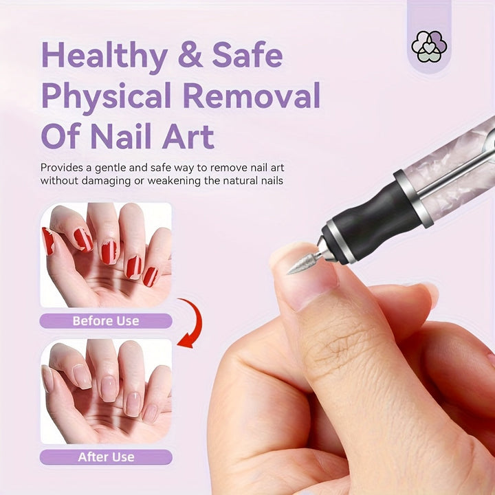 Juego de esmalte de uñas recargable por USB con 18 cabezales de pulido, herramienta de manicura y pedicura eléctrica portátil, incluye lima de uñas y empujador, esencial para el salón de belleza en casa, regalo de cuidado de uñas de 4 velocidades, ideal