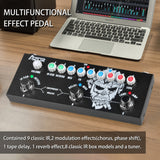 Pedal de Efectos Múltiples AZOR con 3 Preestablecidos, 8 Cámaras IR y 9 Modelos de Amplificador, Reverb, Retardo, Overdrive, Distorción y Afinador para Guitarras Eléctricas, Recargable