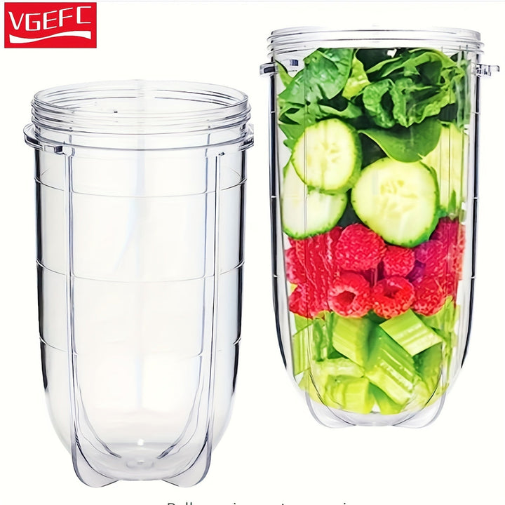 2pcs VGEFC Vasos de Repuesto de 16oz para Magic Bullet - Transparentes, de Plástico Duradero, Seguros para Alimentos, Compatibles con la Serie MB1001 de 250W de Exprimidor y Batidora, Perfectos para Smoothies y Batidos