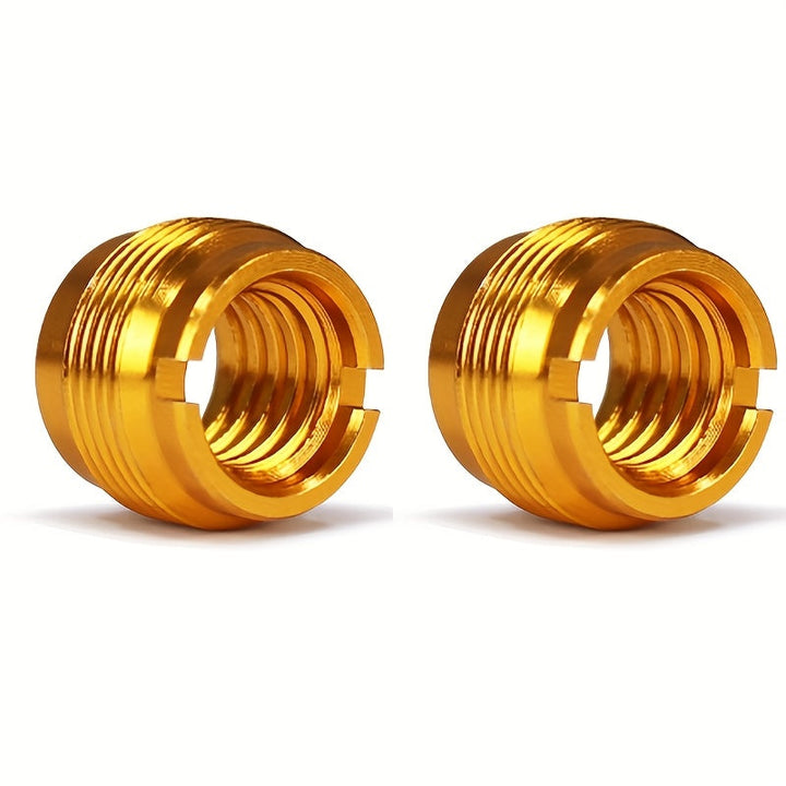 5 piezas de clips de micrófono antishock dorados, conversión de pernos, marco de rosca 3/8" a 5/8", diseño metálico duradero para accesorios de conectores XLR seguros, marco antishock | Acabado metálico elegante | Construcción metálica duradera, accesori