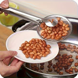 Escuadra de freír de acero inoxidable con mango - Ideal para freír en aceite, hornear y cocinar, perfecta para eliminar el exceso de aceite de los alimentos fritos, esencial para la cocina | Acabado metálico elegante | Herramienta de cocina duradera