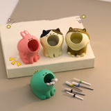 Cubo de almacenamiento de dibujos animados para herramientas de uñas japonesas con gatos, Shiba Inu, dinosaurios y conejos, que también sirve como taza para limpiar pinceles.