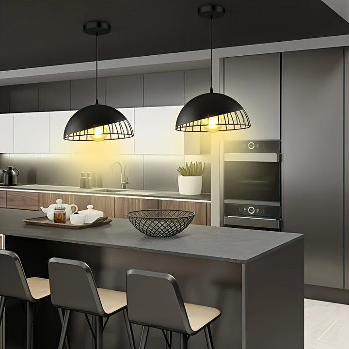 1pc Lámpara Medieval con Diseño de Macaron y Pantalla Metálica - Elegante Aparato de Iluminación Compatible con Bombillas E26/E27, Ideal para Comedor, Dormitorio, Sala de Estar o Bar - Fácil de Instalar, Bombilla No Incluida