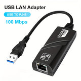 Adaptador de Red con Cable Ethernet LAN USB a RJ45 de 100 Mbps para Tarjeta de Red USB en PC Windows