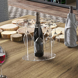 Elegante Soporte para Copas de Vino de Acrílico - Diseño de Vientre de Caballo, Acabado Antiguo, Estante Independiente para Copas con 6 Ganchos para Decoración de Hogar y Bar