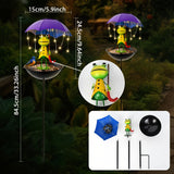 Comedero para pájaros con forma de rana solar y luz LED, decoración para jardines, caminos y patios. Apto para uso exterior