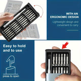 Juego de Destornilladores de Precisión 25 en 1, Herramientas de Reparación Multifunción para Desmontaje de Teléfonos Móviles y Tabletas, Plástico Duradero, Sin Carga - con Varios Tamaños de Rosca