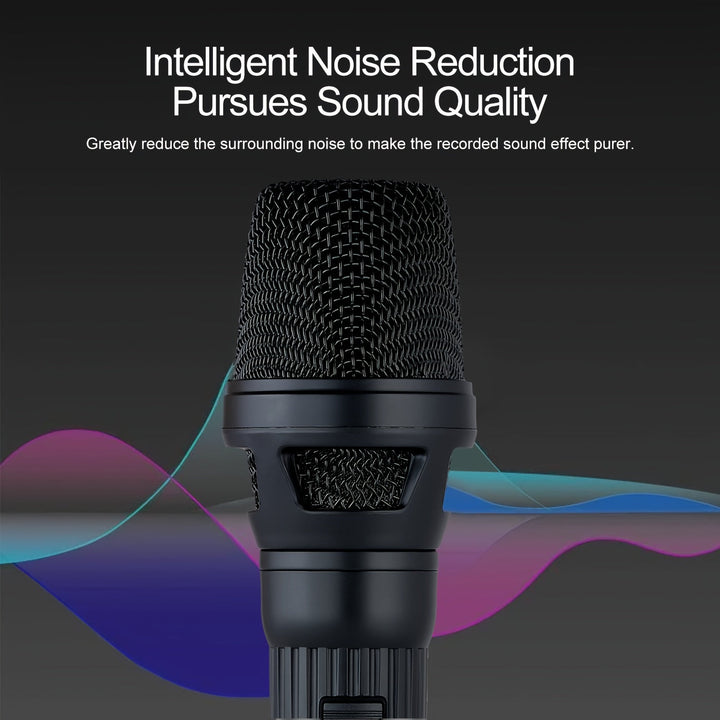 Máquina de karaoke con micrófono cableado (Gris) - Micrófono dinámico unidireccional para voces - Micrófono de enchufe para máquina de karaoke, altavoz y parlante - Micrófono para cantar, hablar en público y fiestas
