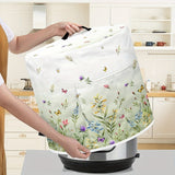 Cubierta de Polvo para Olla a Presión y Freidora de Aire de 8 Cuartos con Diseño Floral Chic - Poliéster Duradero con Bolsillo, Accesorio de Cocina Elegante, Cubierta, Accesorios
