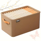 4 piezas de cajas de almacenamiento de tela clásica con asas, una solución de almacenamiento de armario elegante y práctica, caja de almacenamiento multifuncional plegable y engrosada, adecuada para ropa, toallas, ropa de cama y juguetes - No es impermea