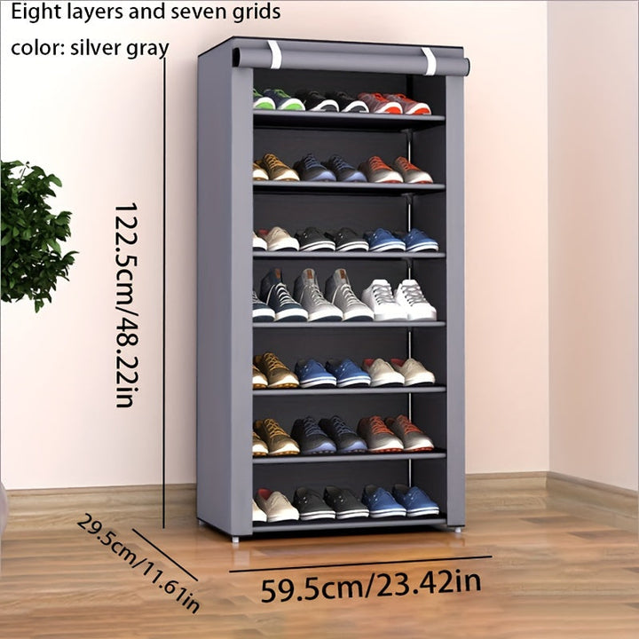 [Organizador de Zapatos Metálico Independiente] Organizador de Zapatos Metálico Independiente de 6-10 Niveles - Diseño Resistente a la Intemperie, Fácil de Montar - Amplia Capacidad de 3.2 Pies Cúbicos, Menos de 30 Lbs, 27 Pulgadas de Altura, Cubierta a