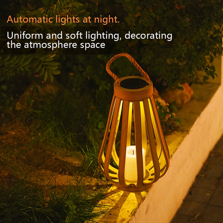 Jarrón Colgante de Madera con Energía Solar de 44 cm, Dos Tamaños Disponibles, Ideal para Iluminación en Exteriores, Parques y Terrazas, Decoraciones para Halloween y Navidad, IP44