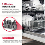 4/6/8 piezas de accesorios para rodillos de lavavajillas, resistentes al desgaste y duraderos, rodadura suave, instalación fácil, buena capacidad de carga y gran adaptabilidad