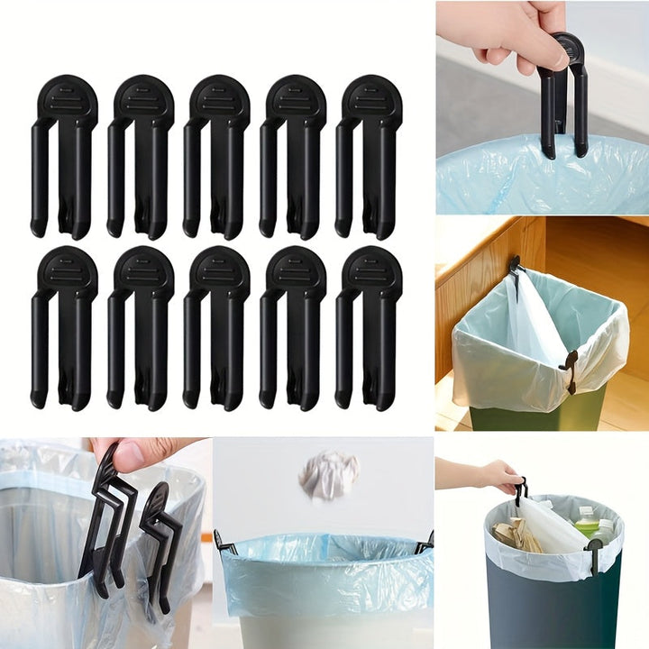 10 piezas de Clips para Bolsas de Basura de Plástico - Abrazaderas Resistentes para Cubos de Basura con Sujeción Segura para Cocina, Baño, Oficina - Evita Derrames y Desorden, Fácil de Usar, Herramienta de Prevención de Derrames | Clip Versátil | Mecanis