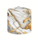 Cubierta Elegante de Textura de Mármol con Bolsillo para Instant Pot, Arrocera y Freidora de Aire - Fácil de Limpiar, Poliéster, Blanco/Dorado/Gris - Regalo de Cumpleaños Ideal para Aficionados a la Cocina Casera, Cubierta para Electrodomésticos de Cocin