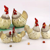 Juego de 2 figuras de gallo y gallina de cerámica artesanal, decoración de pollo, no eléctrico, para interiores y exteriores, varios tipos de habitaciones, decoración de cocina rústica, decoración para el hogar, regalo de casa nueva