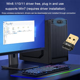 Adaptador de Red sin varillas USB 5.4, WiFi y Doble Banda, Plug and Play para Windows 11/10/8.1, Compatible con Dispositivos Alimentados por USB, Transferencia Rápida de Datos, Sin Necesidad de Fuente Externa, Adaptador Portátil, Conexión Fiable, Recibid