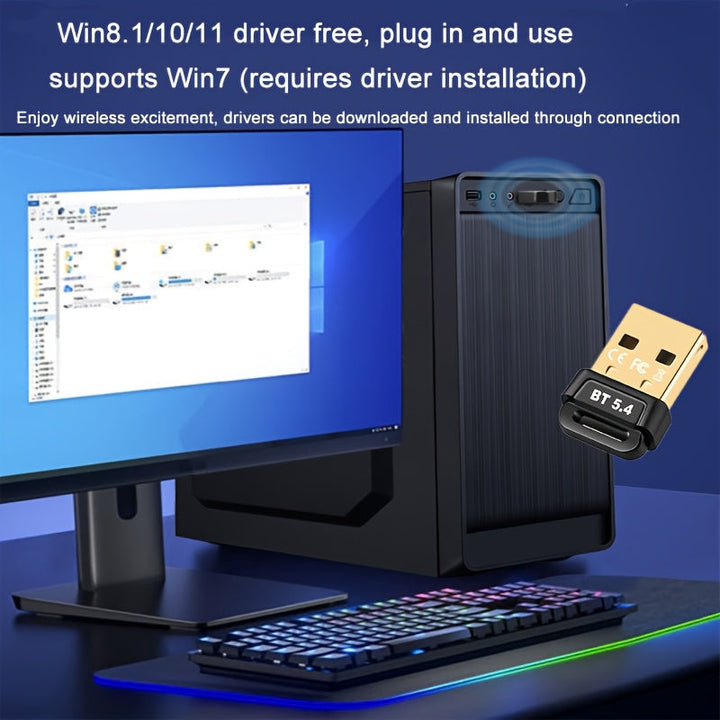 Adaptador de Red sin varillas USB 5.4, WiFi y Doble Banda, Plug and Play para Windows 11/10/8.1, Compatible con Dispositivos Alimentados por USB, Transferencia Rápida de Datos, Sin Necesidad de Fuente Externa, Adaptador Portátil, Conexión Fiable, Recibid