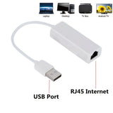 Adaptador Portátil USB a Ethernet 1000Mbps (1Gbps) - Plug & Play Sin Controladores, Diseño Compacto para Viajes, Convertidor LAN RJ45 Blanco para Laptop, PC, Smartphones y Tabletas, Acceso a Internet en Laptops, Conexión de Alta Velocidad