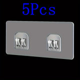 1/2/5/10/20pcs Ganchos Autoadhesivos Sin Taladro para Baño, Soportes para Barra de Ducha, Ganchos Montados en la Pared para Dormitorio, Armario, Gabinete de Cocina - Estilo Contemporáneo, Material Plástico, Ganchos de Utilidad