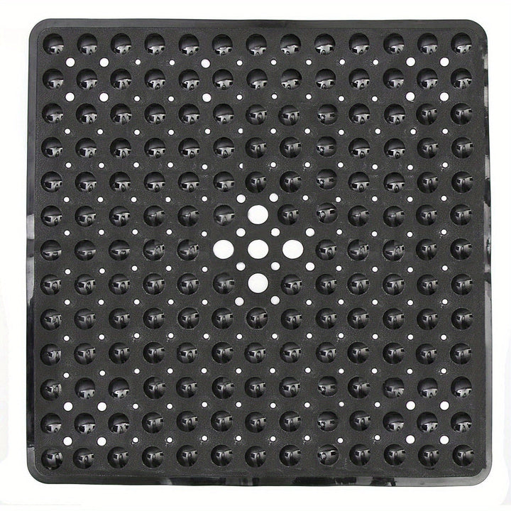 Alfombrilla de Baño Cuadrada de 1 pieza, Antideslizante con Orificio de Drenaje y Ventosas de Gran Capacidad de Absorción, Fácil de Limpiar, Lavable en Máquina, 53.34x53.34cm, Alfombra para Ducha, Alfombra para Bañera, Decoración del Hogar