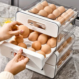 1 ud., Estante para Huevos de Gran Capacidad para Refrigerador, Caja de Almacenamiento de 32 Huevos Frescos, Adecuado para Refrigerador, Contenedor de Almacenamiento de Huevos, Bandeja de Plástico Transparente para Huevos