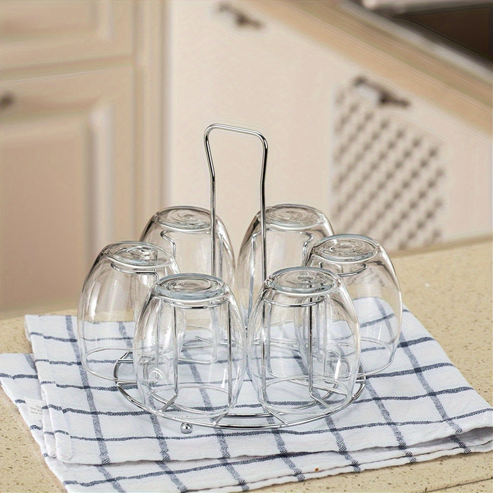Soporte para vasos de acero inoxidable con drenaje, portavasos invertido, organizador de vidrios para encimera de cocina, ideal para cocinas, salones y bares
