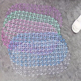 1pc, Alfombra de baño ovalada de PVC antideslizante, pelo bajo, solo lavado a mano, alfombra de baño navideña, hecha a máquina, respaldo de plástico, 547,14 g/m², 0,4 cm de grosor