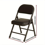 Butaca plegable de metal reforzada con acolchado de cuero, ideal para hogar, oficina y fiestas - 5 usos