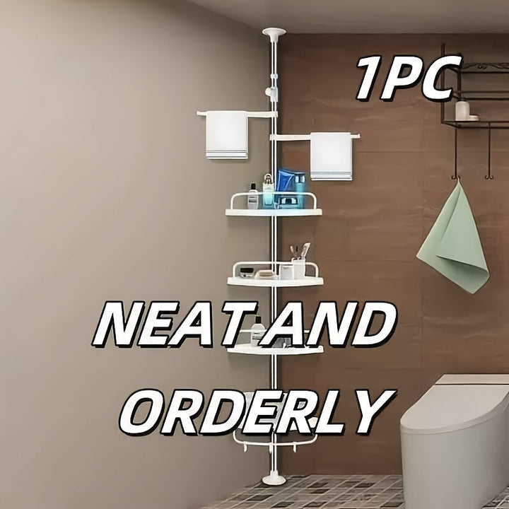 cesta de ducha de alta calidad con barra, sin necesidad de taladrar, estante para baño interior, esquina de acero inoxidable, soporte ajustable en altura y caja de acabado, organizador de baño ahorrador de espacio, regalos del día, recuerdos, estantes de