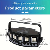 [Luz Estroboscópica Dinámica de Metal] YSH Luz Estroboscópica Dinámica de Metal Negro USB 1ud con Control Remoto - Luces de Fiesta Disco para Clubes Nocturnos, Bares, Cumpleaños, Navidad, Día de San Valentín y Celebraciones de Bodas - Iluminación Decorat