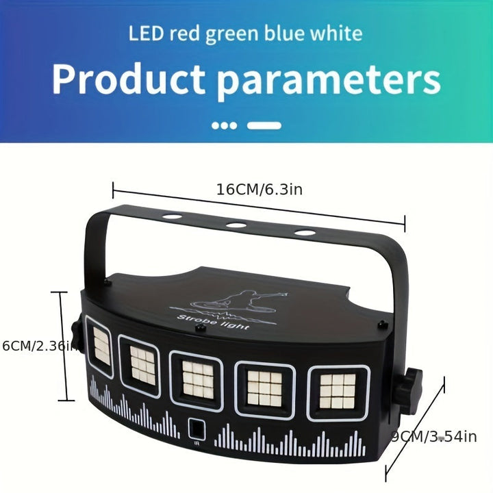 [Luz Estroboscópica Dinámica de Metal] YSH Luz Estroboscópica Dinámica de Metal Negro USB 1ud con Control Remoto - Luces de Fiesta Disco para Clubes Nocturnos, Bares, Cumpleaños, Navidad, Día de San Valentín y Celebraciones de Bodas - Iluminación Decorat