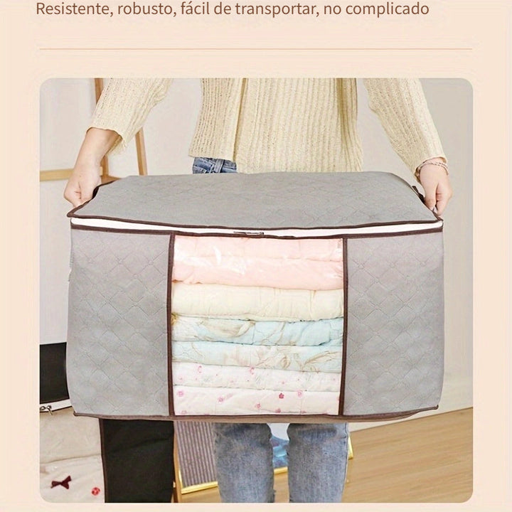 1pc Bolsa de Almacenamiento Extra Grande Plegable, Organizador de Mantas y Ropa de Cama, Cubo de Embalaje para Edredones y Ropa, Regalo de Navidad/Halloween