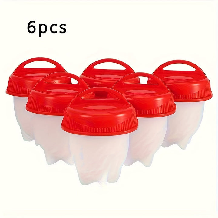 12/6 unidades de cocineros de huevo de silicona, resistente al calor hasta 248°F, diseño fácil de abrir y verter, tazas de huevo hervido perfecto sin cáscara para huevos poché, gadgets de cocina para cocinar en casa