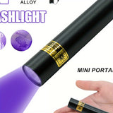 1 pieza de linterna mini de 395NM - Linterna portátil, recargable por USB, lámpara de uñas multifuncional y detector de orina de mascotas, batería de litio, sin fragancia para la higiene hotelera, detección de manchas y inspección de alfombras, herramien