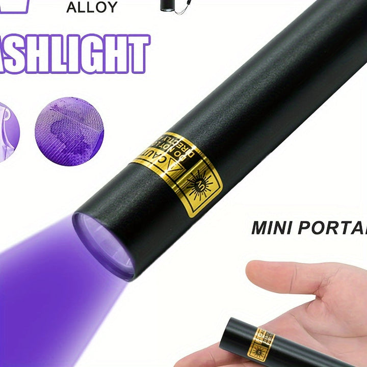 1 pieza de linterna mini de 395NM - Linterna portátil, recargable por USB, lámpara de uñas multifuncional y detector de orina de mascotas, batería de litio, sin fragancia para la higiene hotelera, detección de manchas y inspección de alfombras, herramien