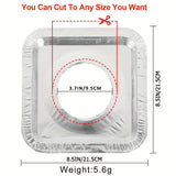 10/50pcs Revestimientos Desechables de Aluminio para Quemadores de Gas de Alta Resistencia - Cubiertas Cuadradas para Quemadores de Gas de 21.59 cm, Protector de Estufa de Gas, Cubiertas para la Parte Superior de la Estufa para Capturar Aceite, Grasa y D