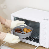 1pc Estera de Horno Reutilizable para Freidora de Aire, Redonda, Silicona, Grado Alimenticio, Plegable, Multifuncional, Antiadherente, con Almohadillas Divisorias para Freidora de Aire