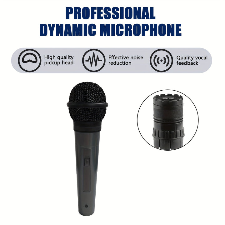 Micrófono con Cable Portátil para Karaoke, Canto e Instrumentos - Micrófono Dinámico Profesional de Alta Calidad y Uso Multifuncional