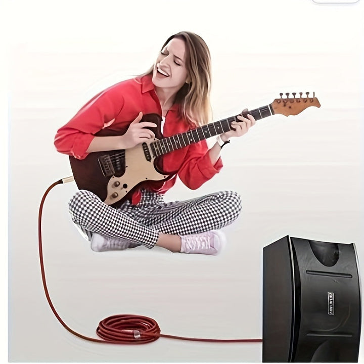 Cable de Audio Macho a Macho de 1m y 6.5mm con Conectores Chapados en Oro - Diseño Flexible y Sin Enredos para Transmisión de Sonido de Alta Calidad - Ideal para Amplificadores, Altavoces y Receptores, Cable de Transmisión de Sonido | Cable Helicoidal |