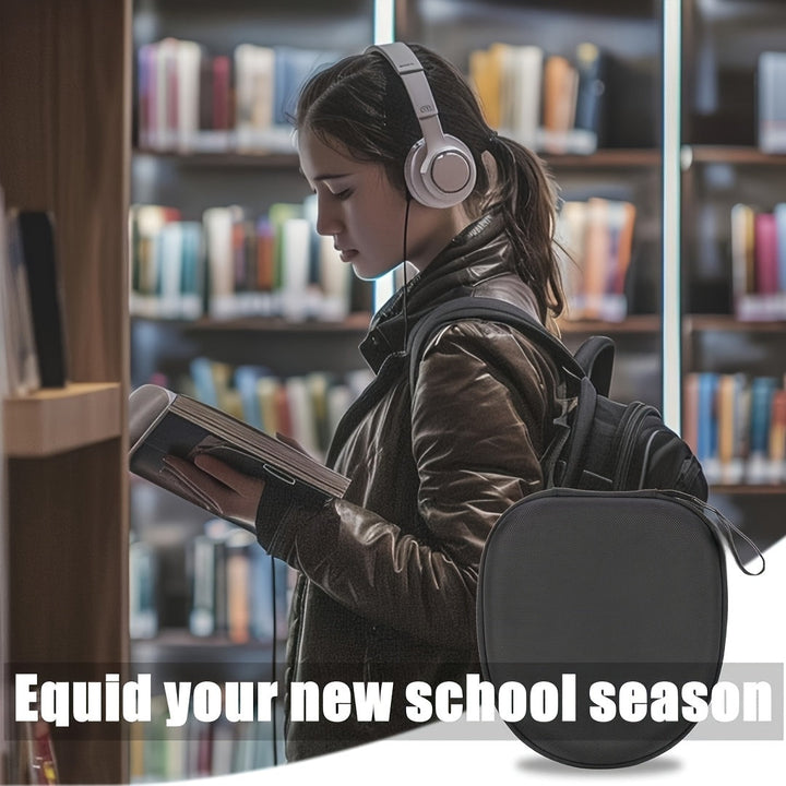 Estuche protector duro de EVA negro para auriculares, compatible con JBL Tune 510BT/520BT/500BT, funda delgada para Sony WH-CH520/510, bolsa de almacenamiento resistente a golpes con bolsillos para accesorios, estuche resistente | diseño elegante en negr