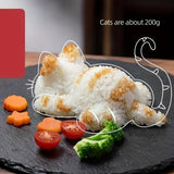 Molde de bola de arroz con forma de gato, plástico, puede contener 200 g de arroz, adecuado para rollos de sushi y algas marinas, cocinas caseras, picnics y cajas bento.
