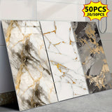 20/50 piezas de baldosas de pared de espuma autoadhesivas con patrón de mármol, impermeables, a prueba de aceite, fáciles de pelar y pegar, para decoración de baño, sala de estar, dormitorio, renovación de tienda, 23,62" x 11,81", papel tapiz de baño