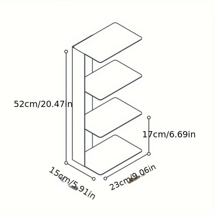 Estantería de Esquina Montada en la Pared de Metal Blanco de 3 Niveles - Ahorra Espacio, No Requiere Montaje, Duradera y Elegante para Sala de Estar, Dormitorio o Oficina, Decoraciones de Estantería