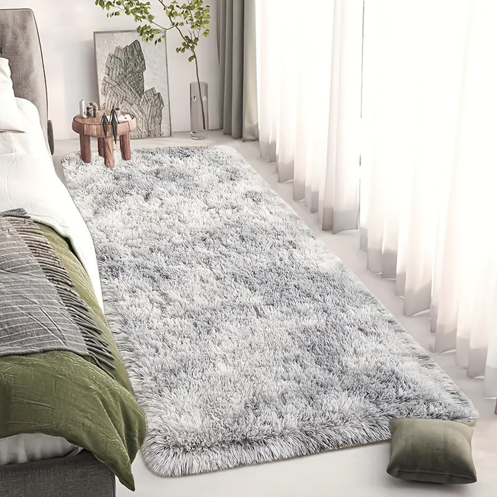 1pieza Alfombra de Pelo Suave Teñida, Alfombra de Lujo Moderna y Peluda, Absorbente de Agua, Antideslizante y Ideal para Sala de Estar y Dormitorio, Decoración para el Hogar, Alfombra de Poliéster Rectangular Tejida
