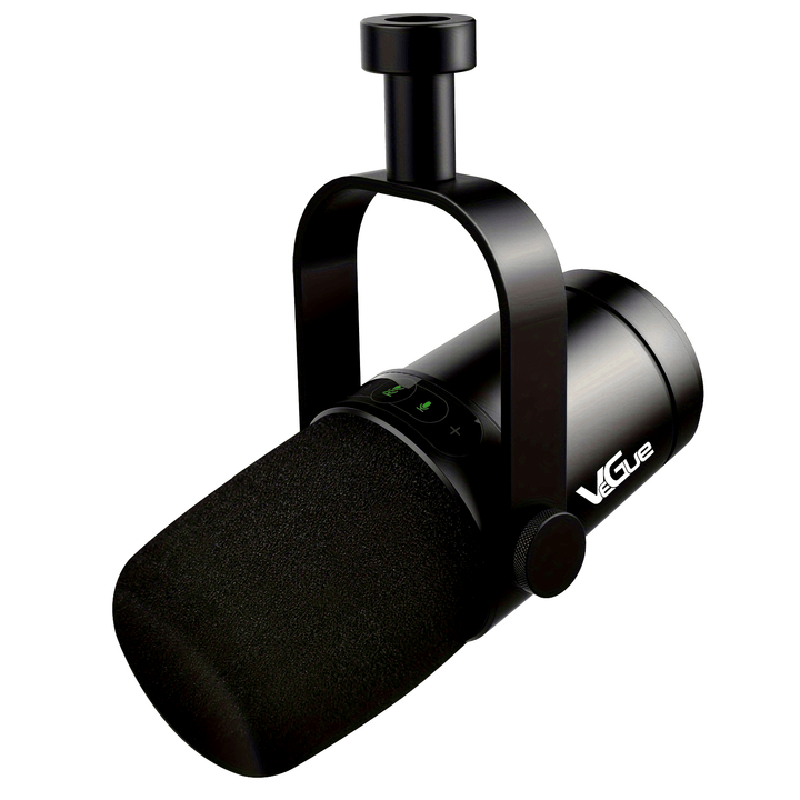 Micrófono Dinámico Negro Premium para Podcasting, Gaming y Transmisión en Vivo - USB/XLR Cardióide con Tap-to-Mute, Conector para Auriculares Integrado y Aislamiento de Voz, Vocal, Grabación, Todo en Metal