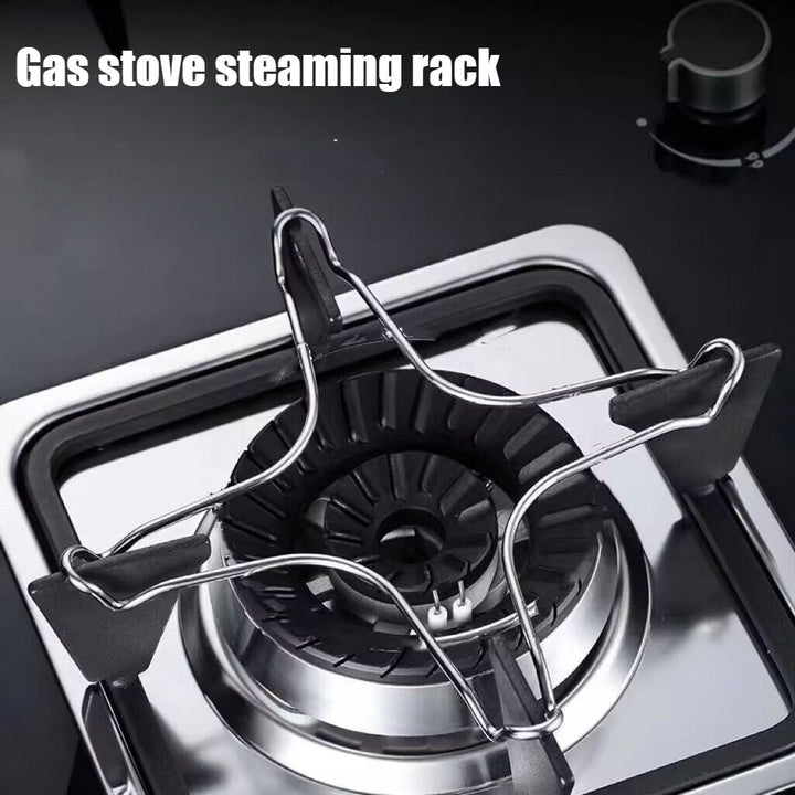 1 pieza, soporte de olla ajustable de acero inoxidable, estante de forma estrellada antideslizante para estufa de gas, soporte seguro para utensilios de cocina, se adapta a bases redondas puntiagudas y planas, accesorio de estufa para cocina, accesorio d
